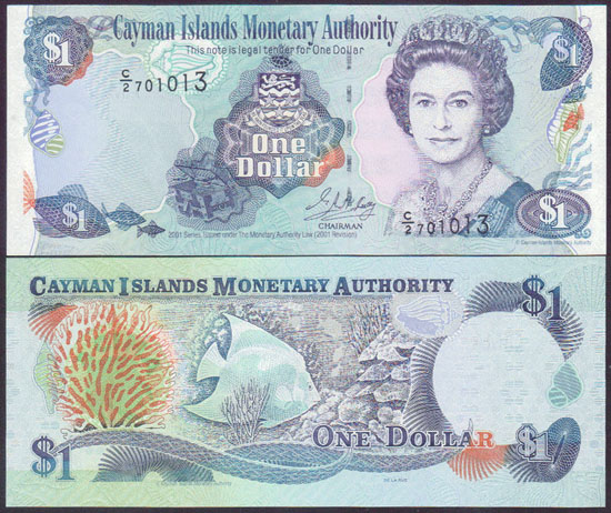 2001 Cayman Islands $1 (Unc) L001459